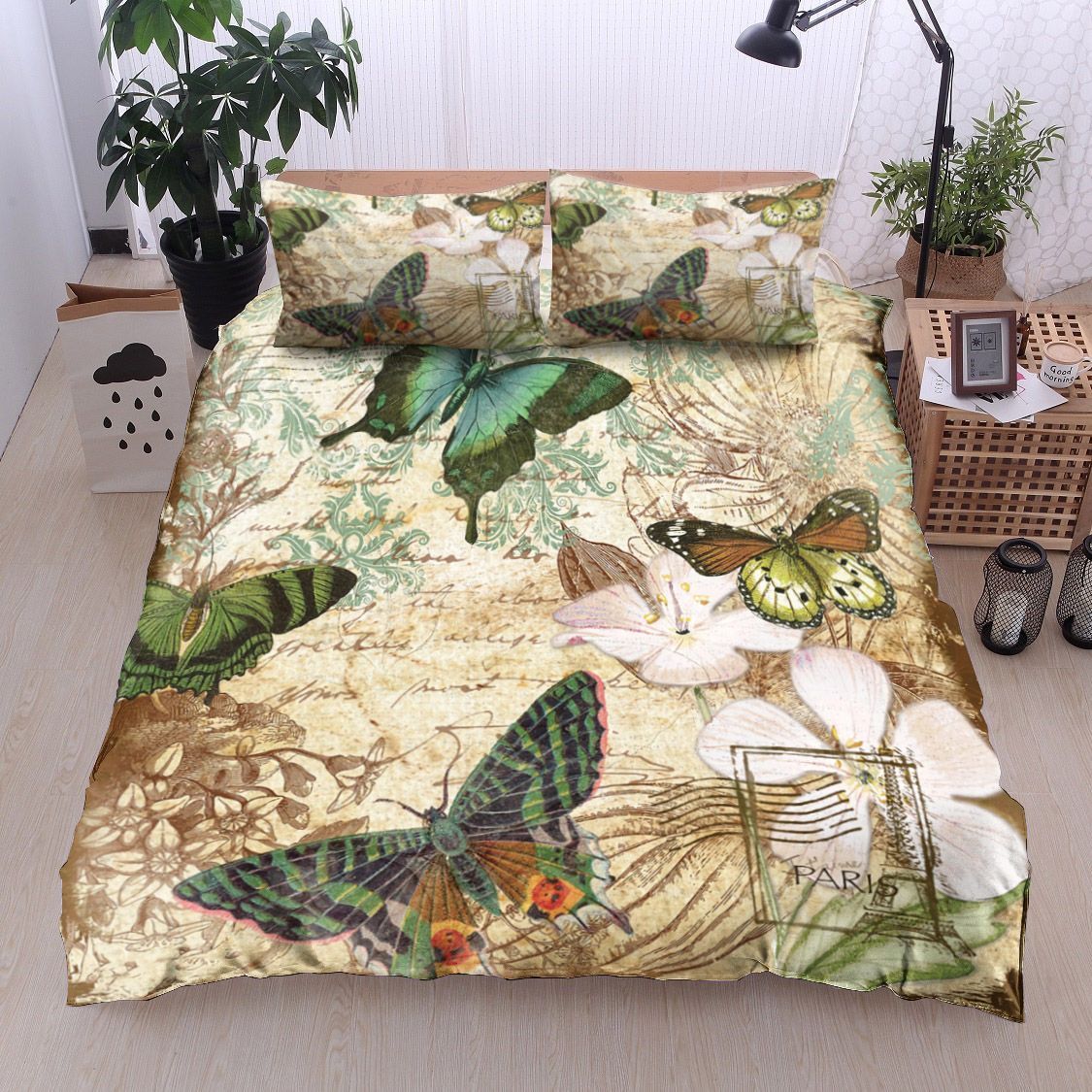 Vintage Butterfly Bedding Set