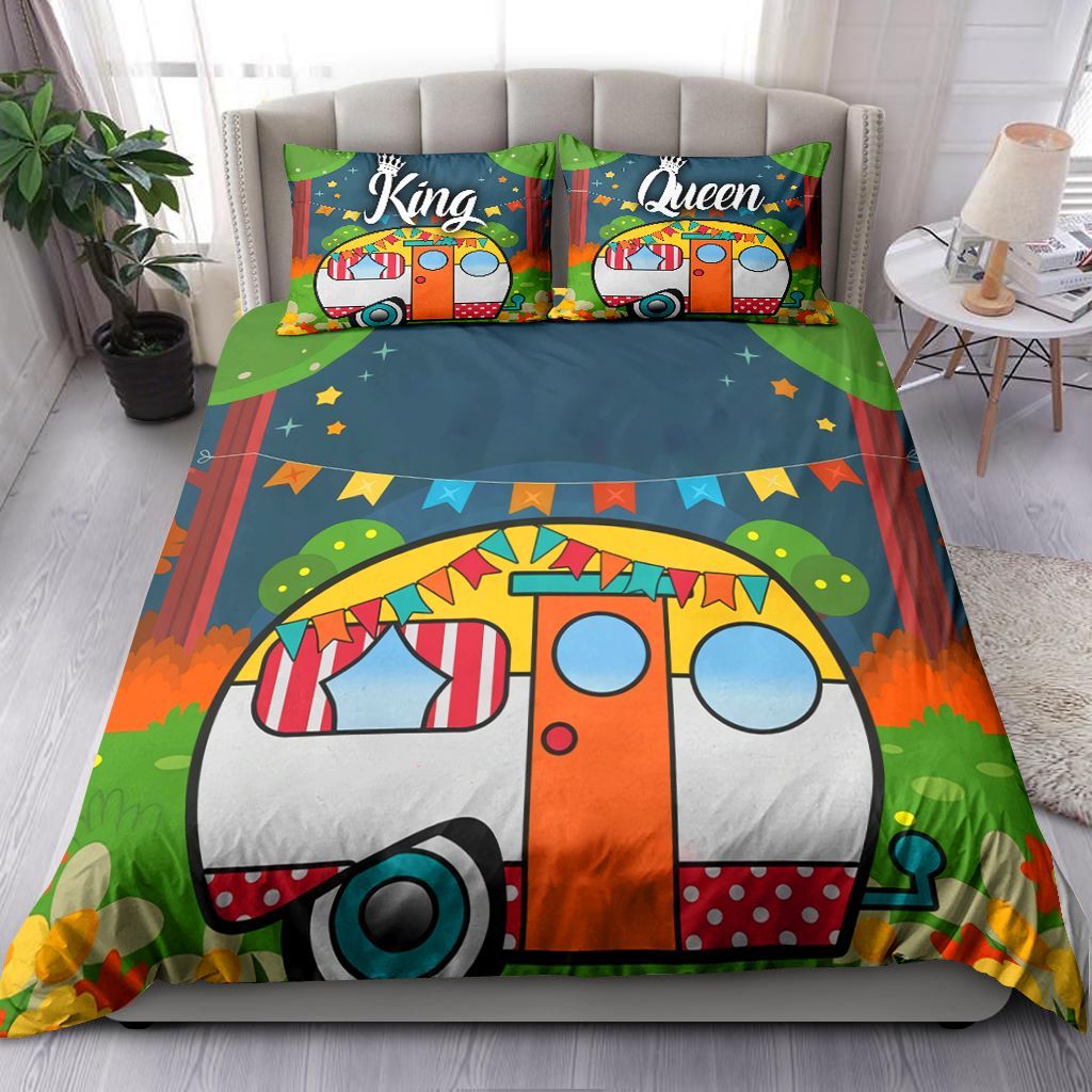 Vintage Camper Glam Camping Bedding Set