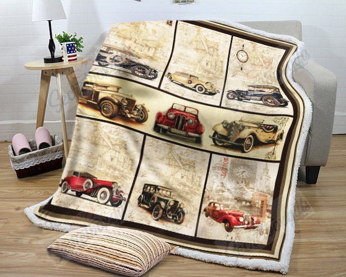 Vintage Car Fleece Blanket