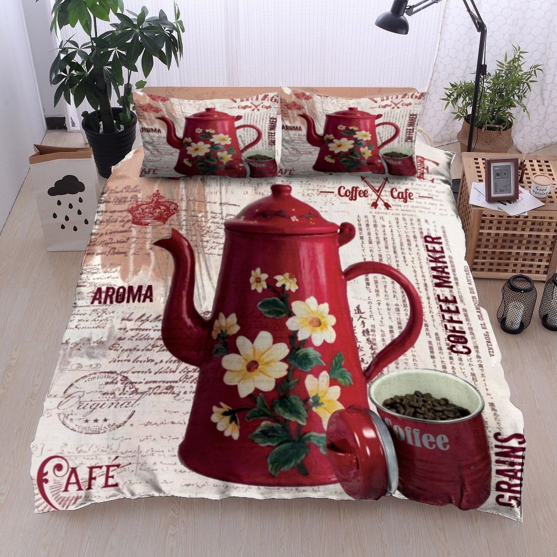 Vintage Coffee Bedding Set