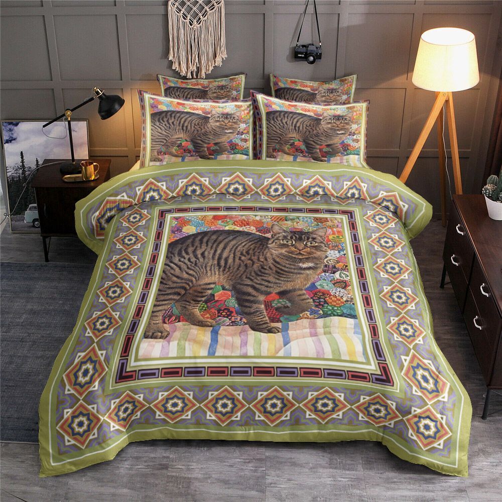 Vintage Colorful Cat Bedding Set