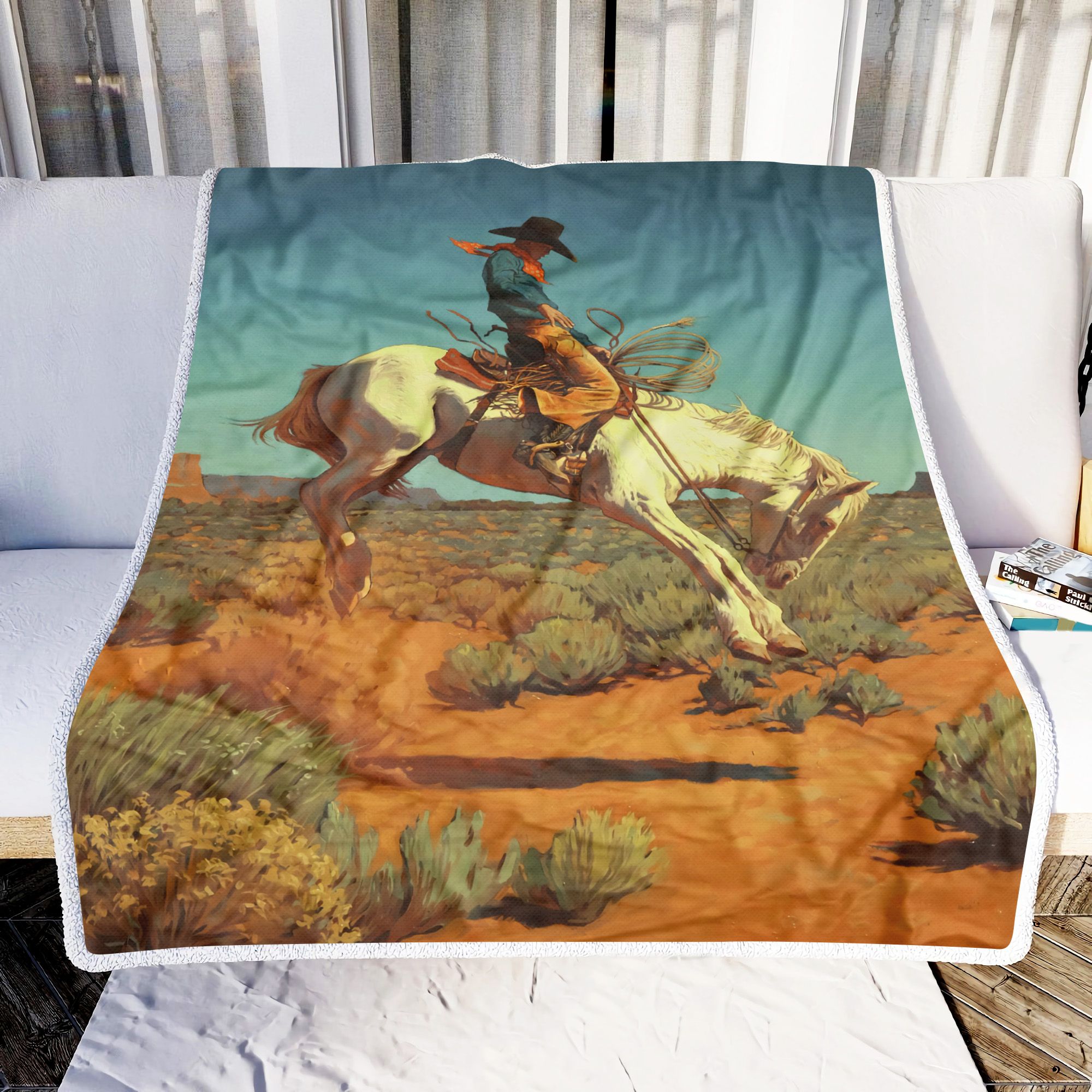 Vintage Cowboy Fleece Blanket