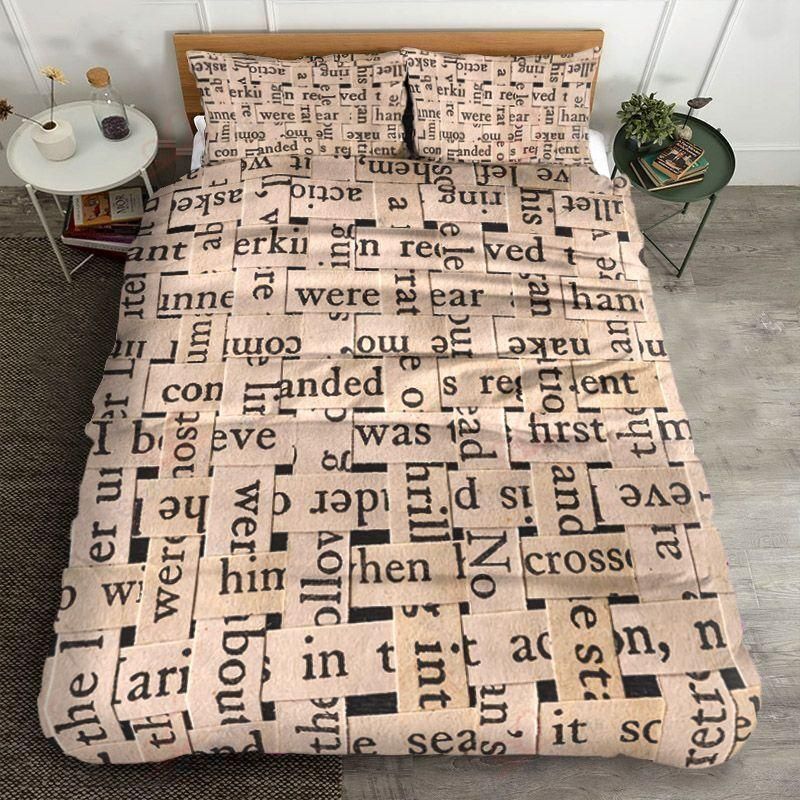 Vintage Crossword Printed Bedding Set