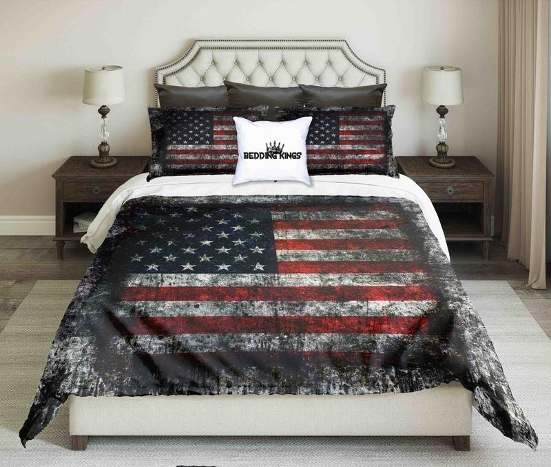 Vintage Design Usa Flag Bedding Set