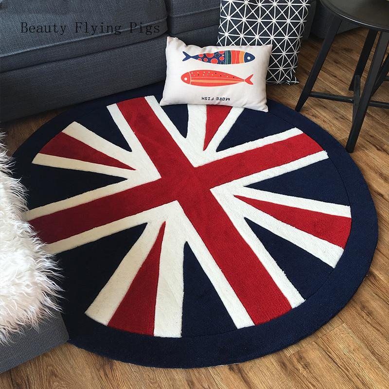 Vintage England Flag Round Carpet