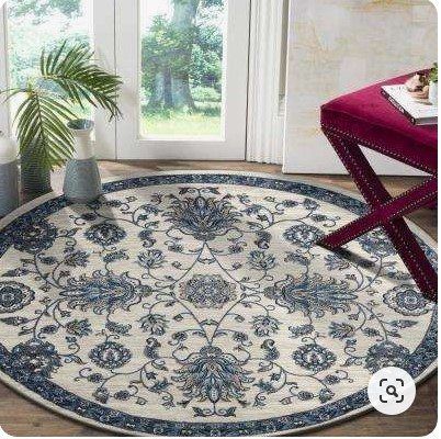 Vintage Floral Round Carpet