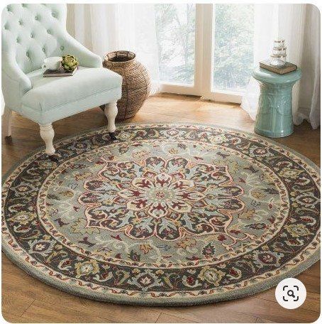 Vintage Flower Round Carpet