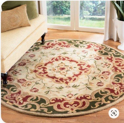 Vintage Flower Round Carpet
