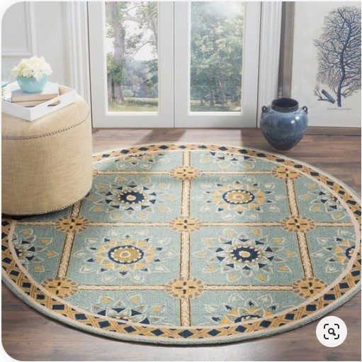 Vintage Flower Round Carpet