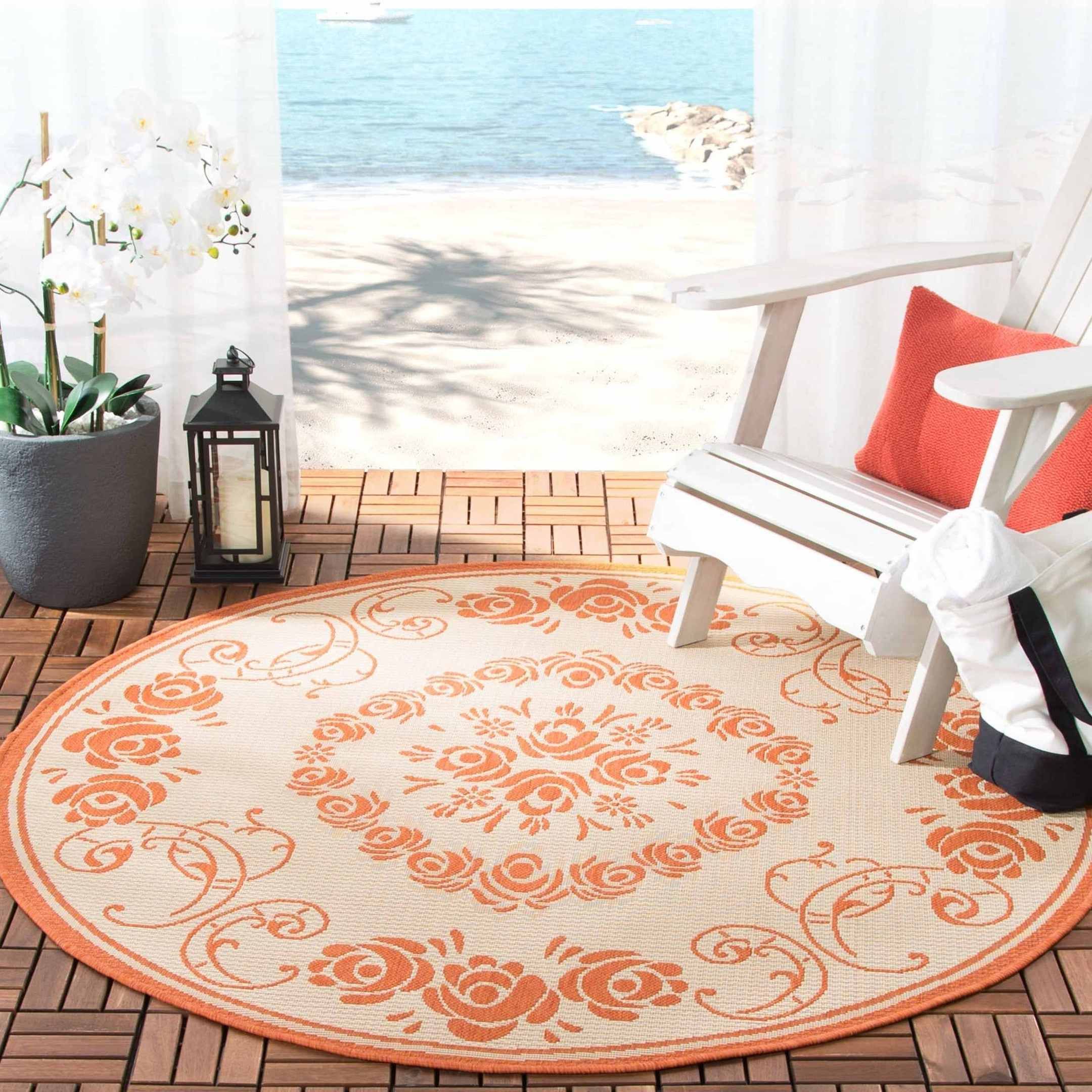 Vintage Flower Round Carpet