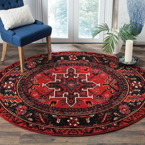 Vintage Hamadan Round Carpet