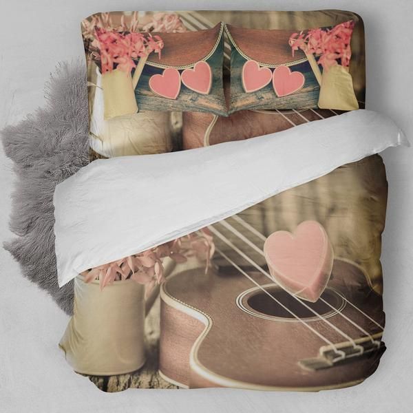 Vintage Heart Guitar Bedding Set