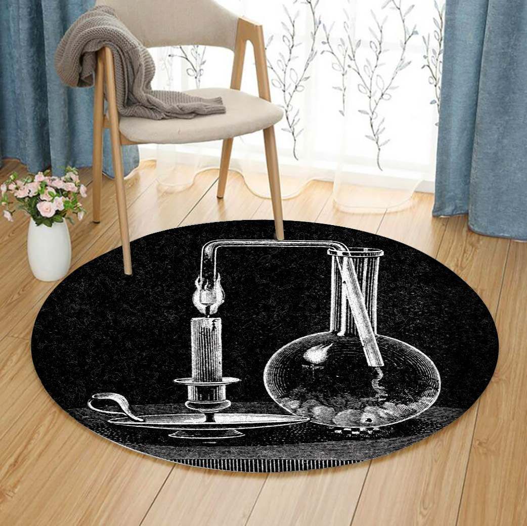 Vintage Laboratory Round Carpet