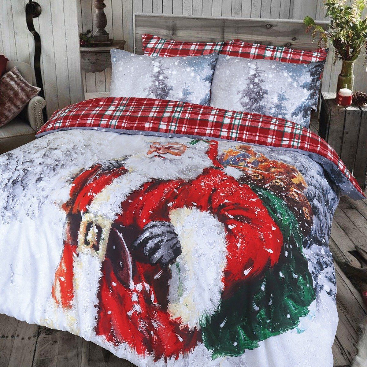 Vintage Santa Claus Bedding Set