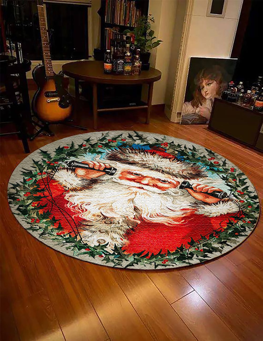 Vintage Santa Round Carpet