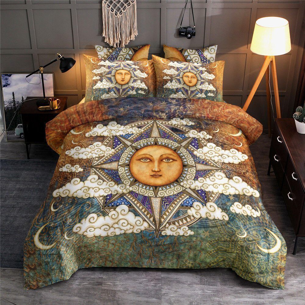 Vintage Sun And Moon Bedding Set