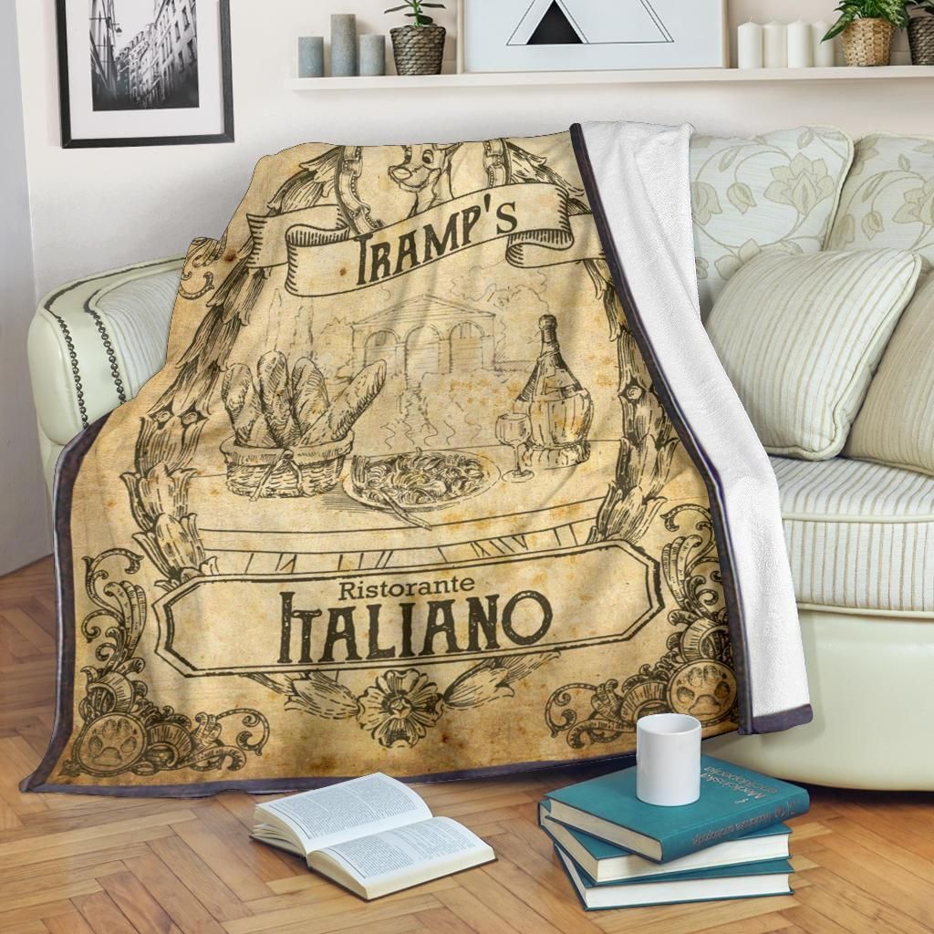 Vintage Tramp’s Ristorante Italiano Printed Fleece Blanket