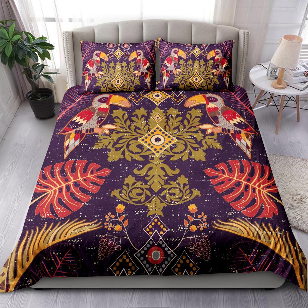 Vintage Tropical Parrot Bedding Set