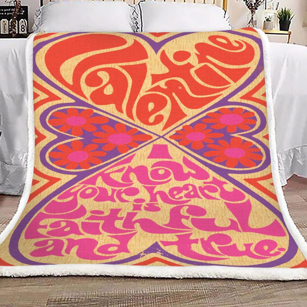 Vintage Valentine Sherpa Fleece Blanket