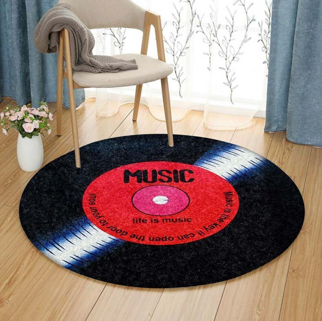 Vinyl Music Round Carpet