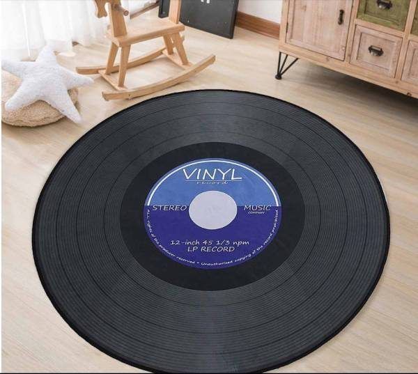 Vinyl Record Round Carpet