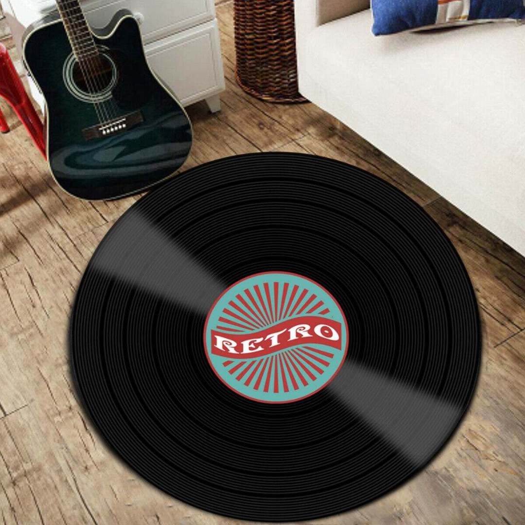 Vinyl Record Round Carpet