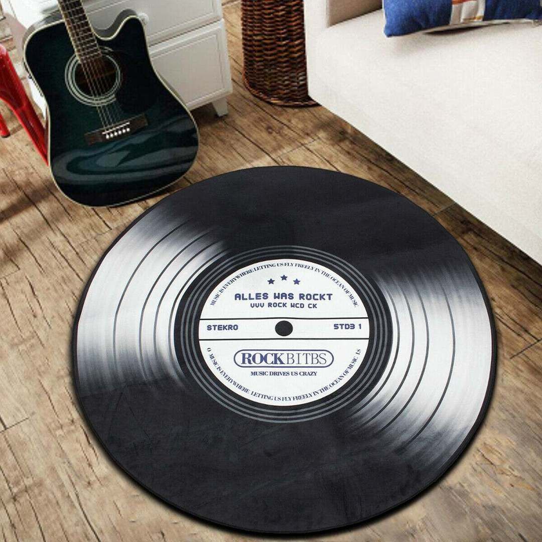 Vinyl Record Round Carpet