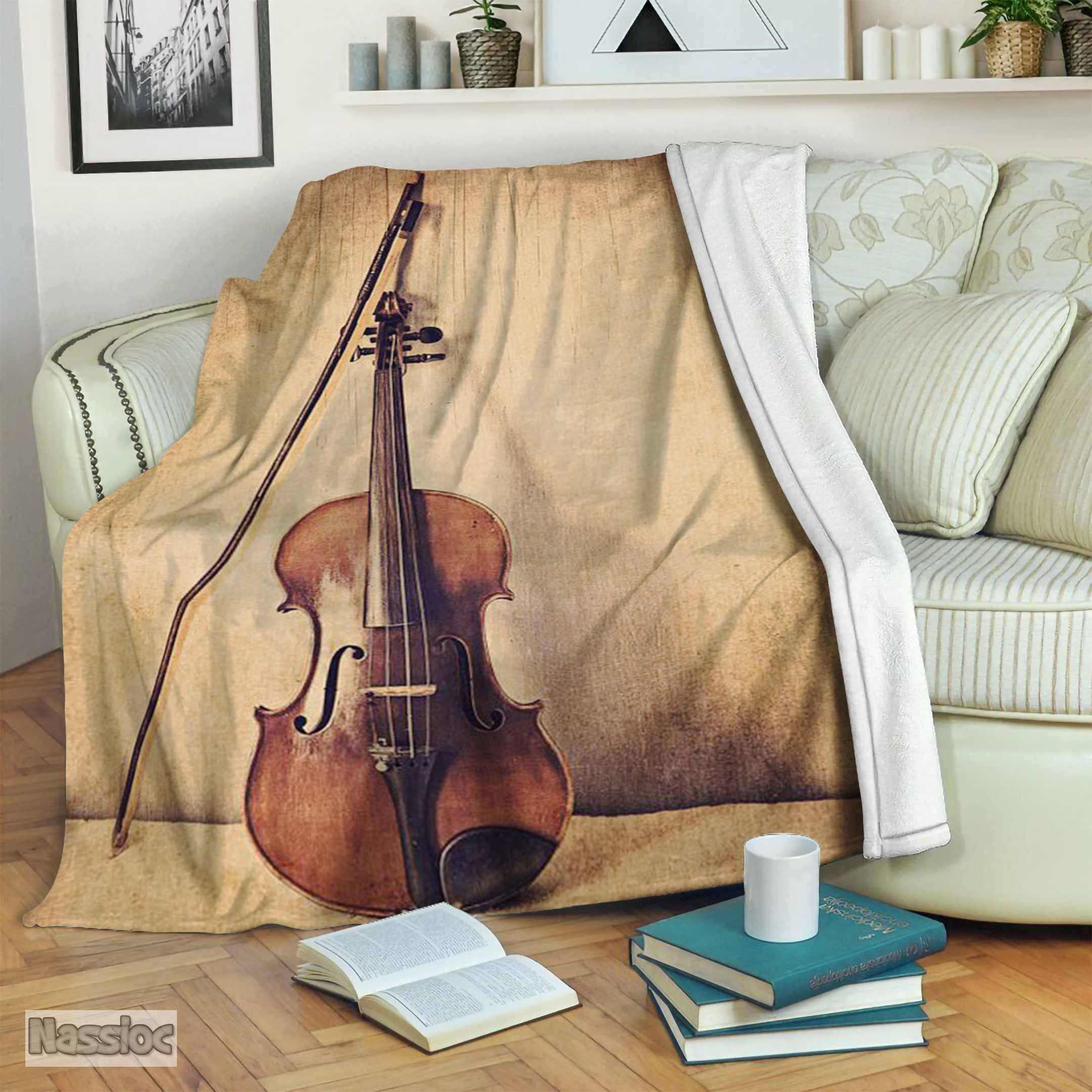 Violin Fleece Blanket