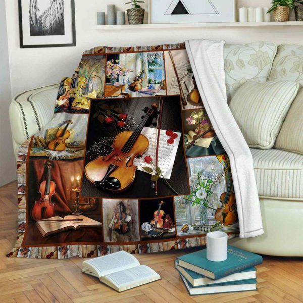 Violin Music Sherpa Fleece Blanket