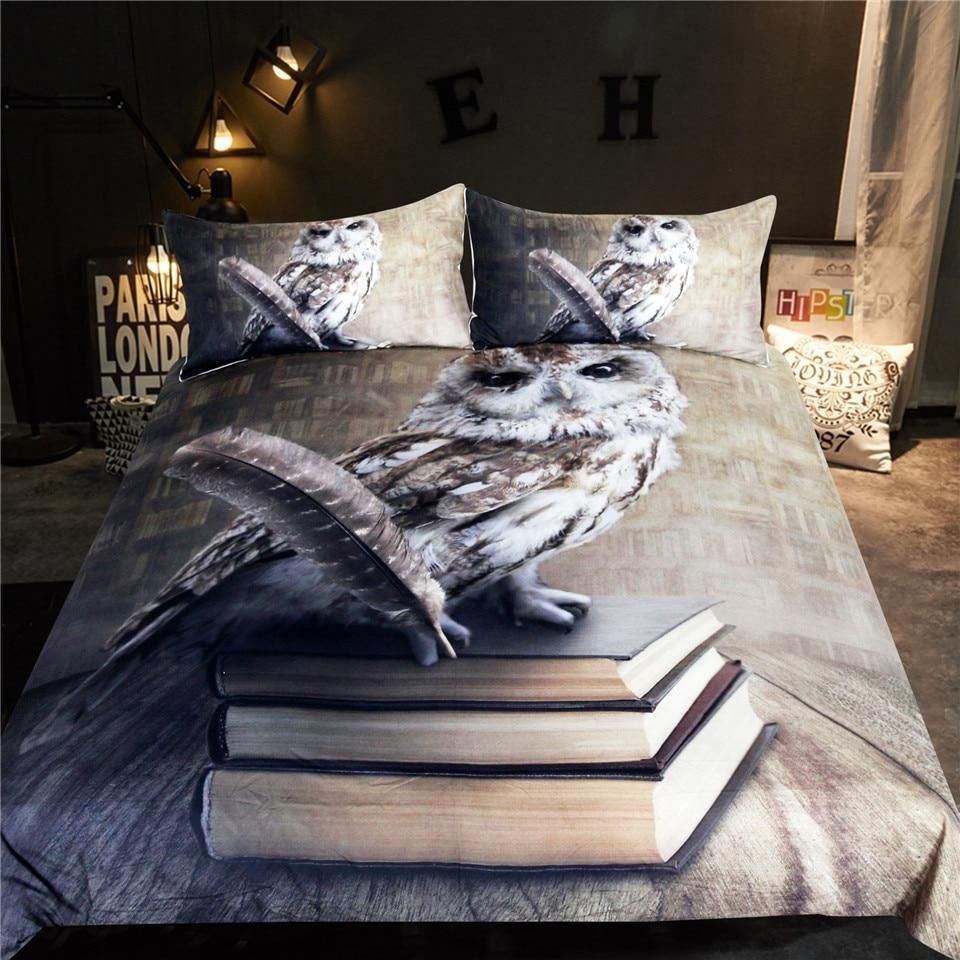 Vivid Printed Owl Bedding Set