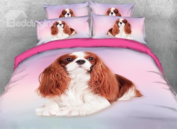Vivilinen 3D Cavalier King Charles Spaniel Dog Bedding Set