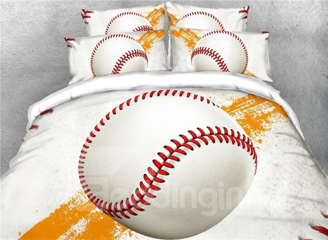 Vivilinen Baseball White 3D Bedding Set