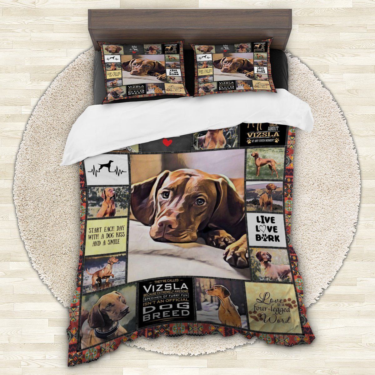 Vizsla Love Each Day Bedding Set