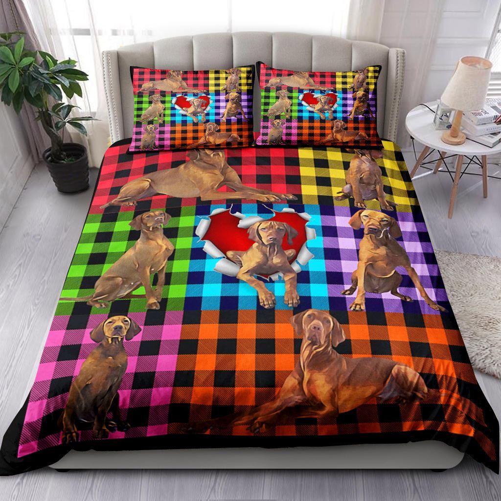 Vizsla Plaid Bedding Set