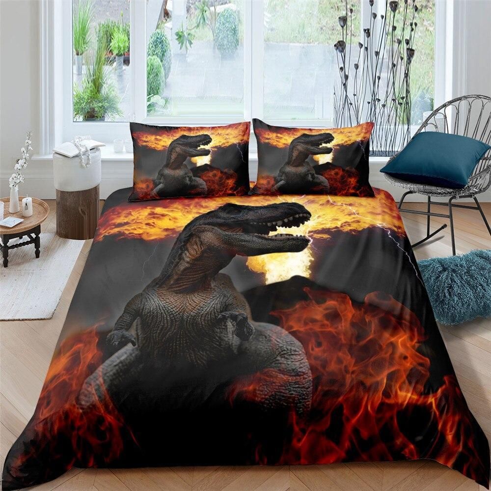Volcanic Dino Flame Bedding Set