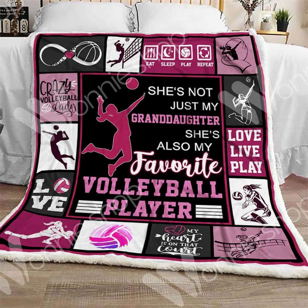 Volleyball Eat Sleep Play Repeat Sherpa Fleece Blanket