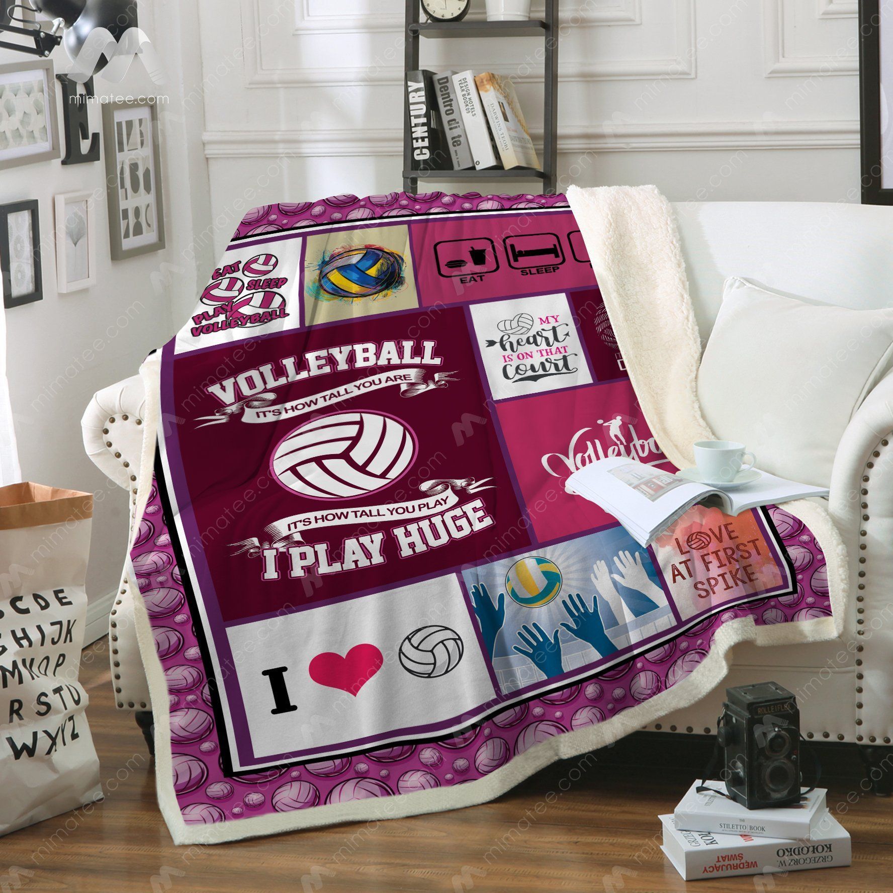 Volleyball Funny It’s How Tall You Are Sherpa Fleece Blanket