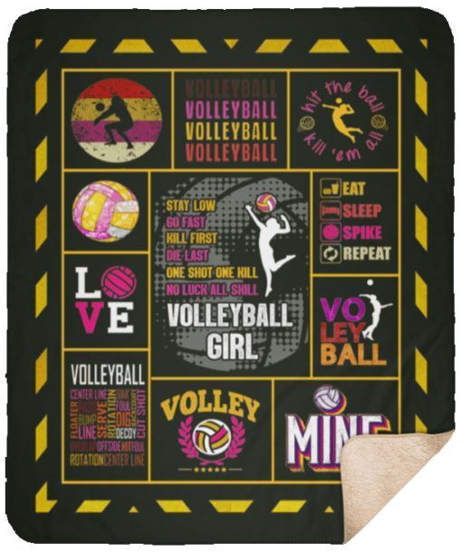 Volleyball Girl Sherpa Fleece Blanket
