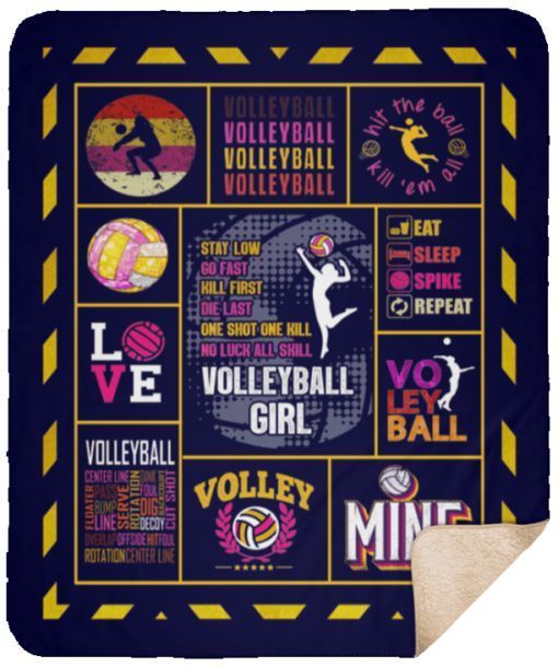Volleyball Girl Sherpa Fleece Blanket