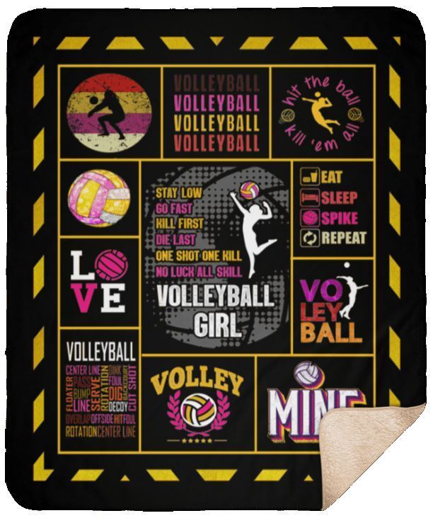 Volleyball Girl Sherpa Fleece Blanket