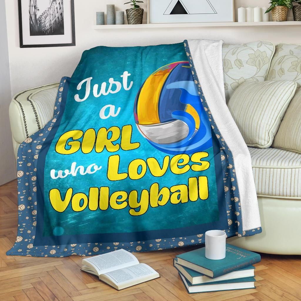 Volleyball Just A Girl Sherpa Fleece Blanket