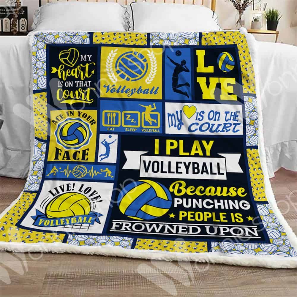Volleyball Live Love Sherpa Fleece Blanket