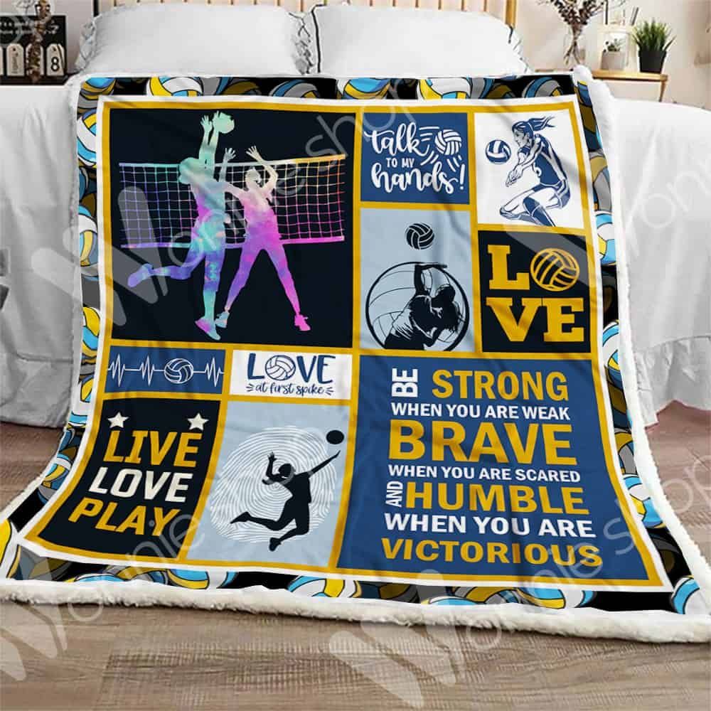 Volleyball Live Love Play Sherpa Fleece Blanket