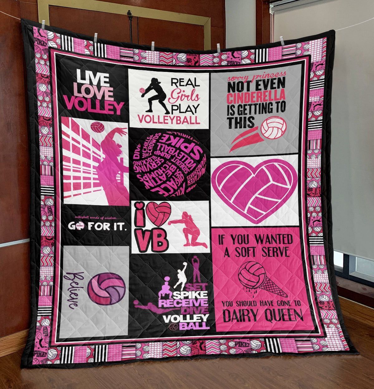 Volleyball Live Love Volley GS-CL-DT0107 Quilt Blanket