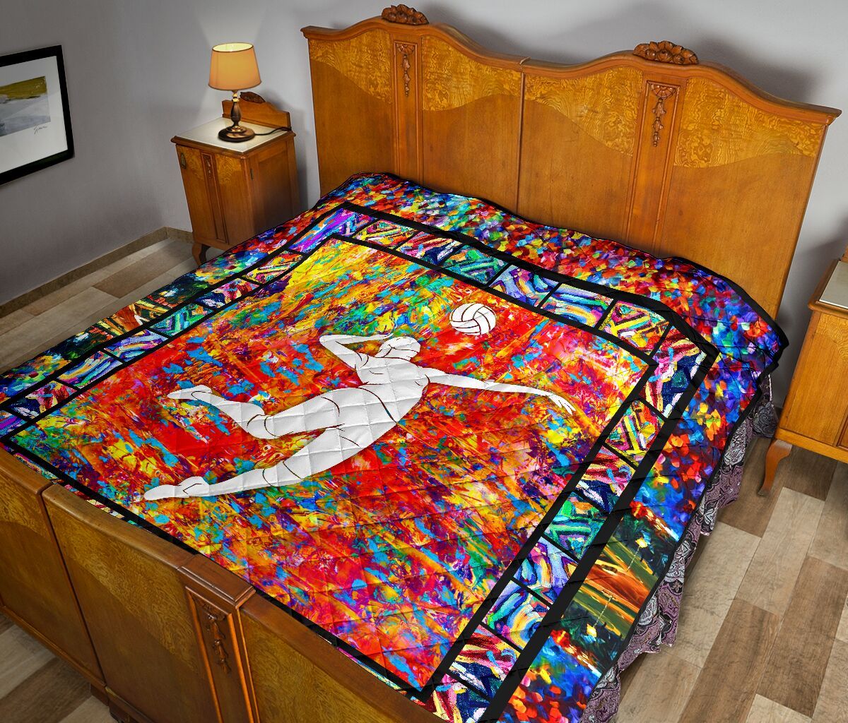Volleyball Paint Art Color Quilt Blanket Dhc1312857Dd