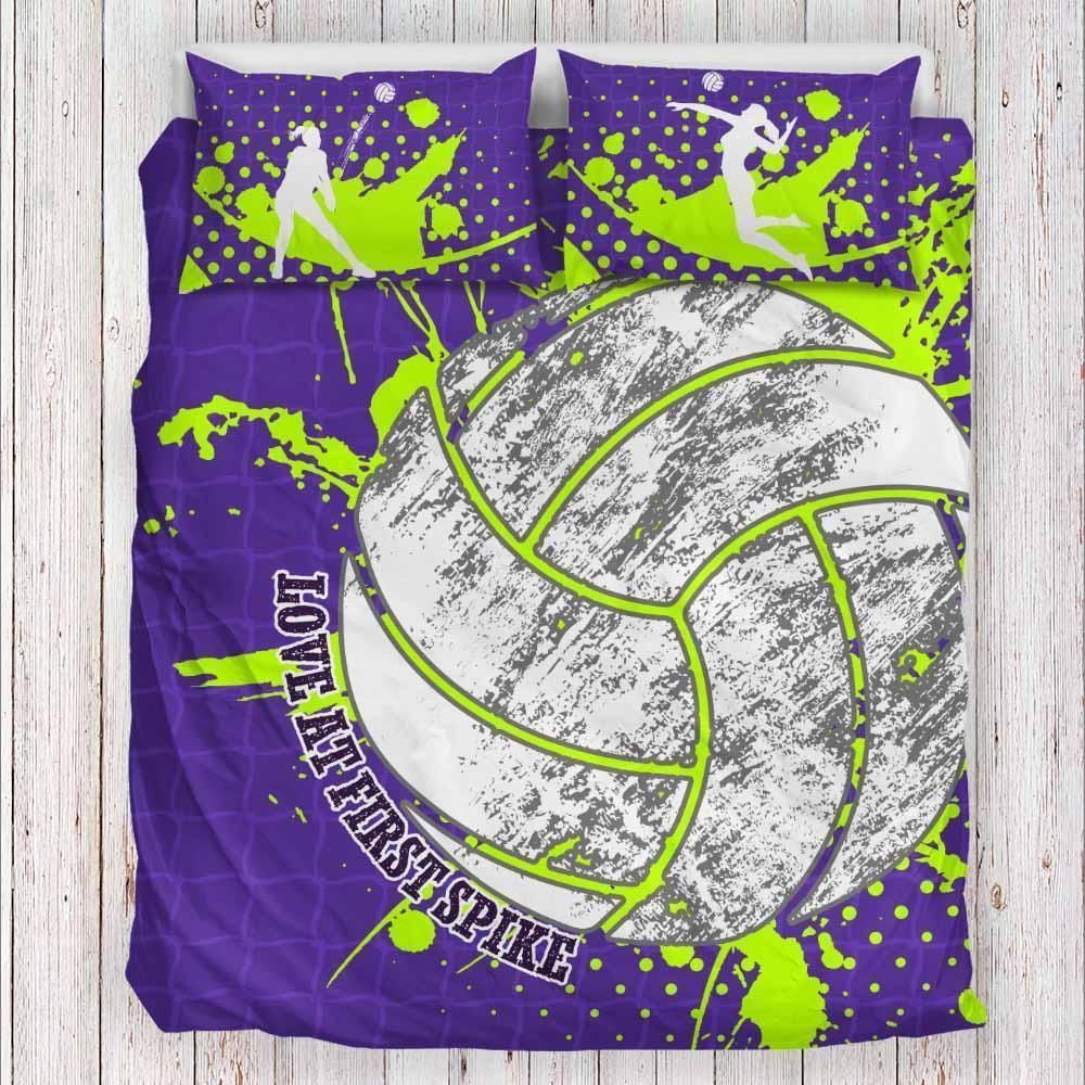 Volleyball Purple Art Bedding Set
