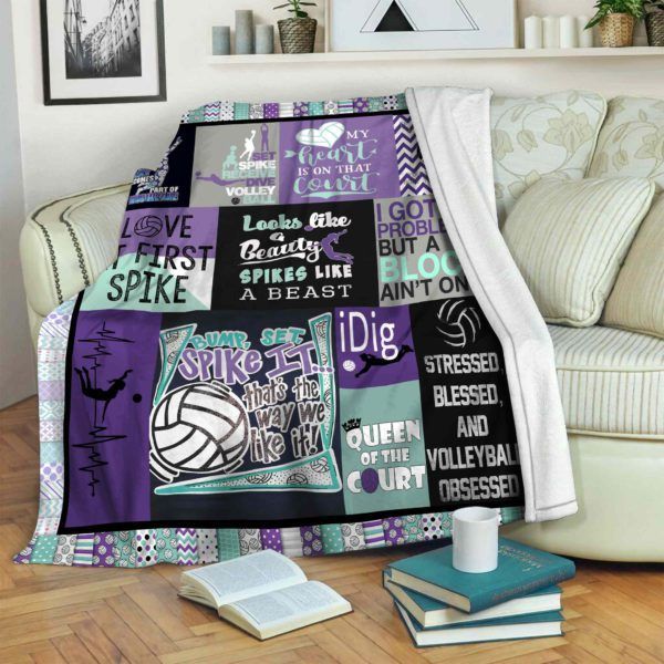 Volleyball Spike It Sherpa Fleece Blanket