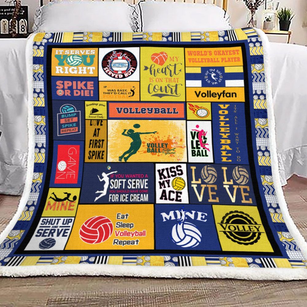 Volleyball Sherpa Fleece Blanket