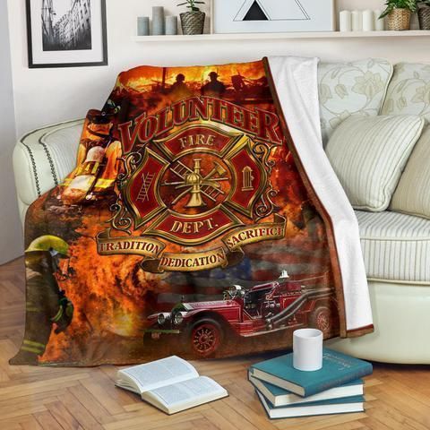 Volunteer Firefighter Sherpa Fleece Blanket