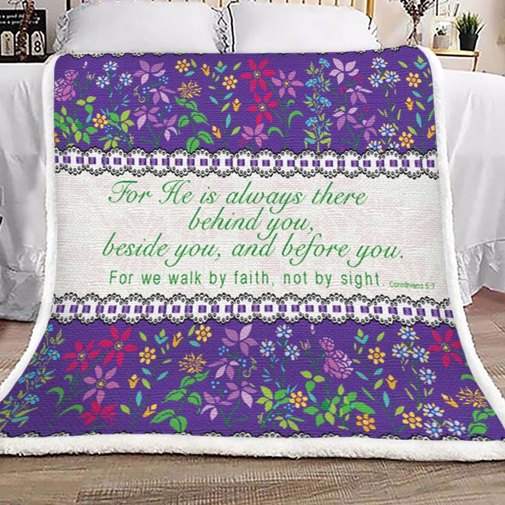 Walk By Faith Sherpa Fleece Blanket
